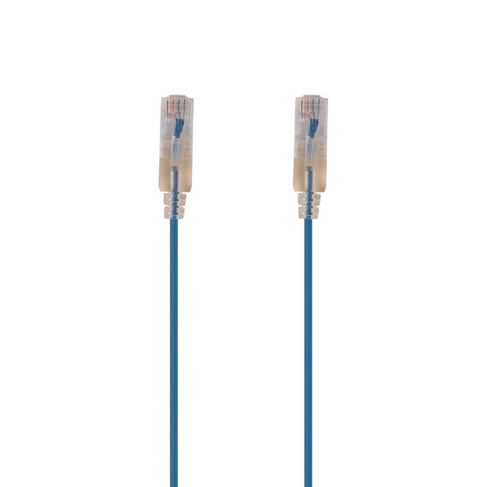 DYNAMIX 1.25m Cat6A 10G Blue Ultra-Slim Component Level UTP Patch Lead (30AWG) w