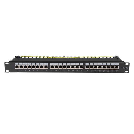 DYNAMIX 19" Cat6 24-Port RJ45 1U Sheilded Patch Panel. Easy Field Label System &