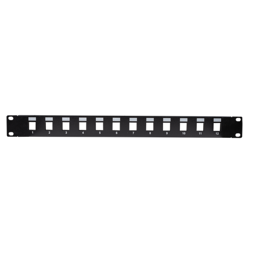 DYNAMIX 19'' 12 Port Unloaded Patch Panel Keystone Inserts, 1RU *REQUIRES SLIMLI