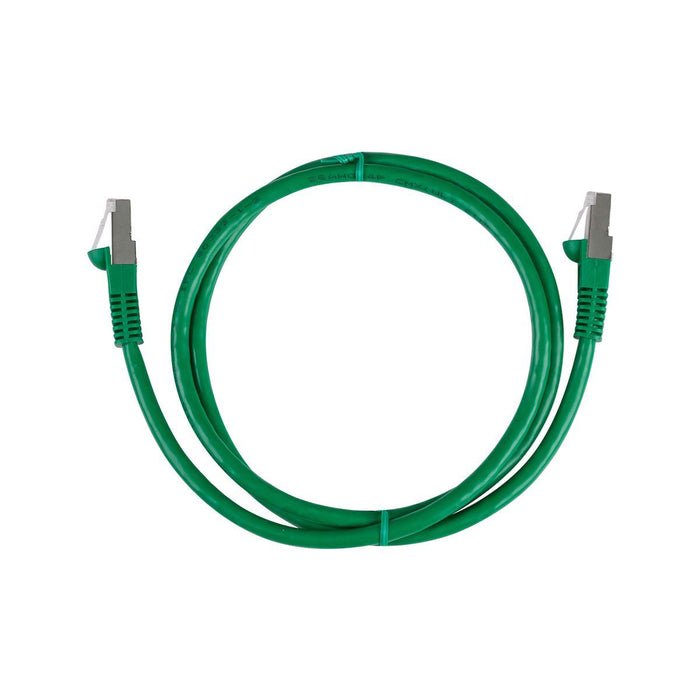 DYNAMIX 0.3m Cat6A S/FTP Green Slimline Shielded 10G Patch Lead. 26AWG