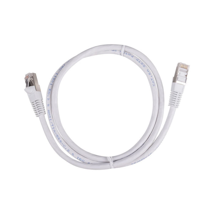 DYNAMIX 3m Cat6A S/FTP White Slimline Shielded 10G Patch Lead. 26AWG (Cat6 Augme