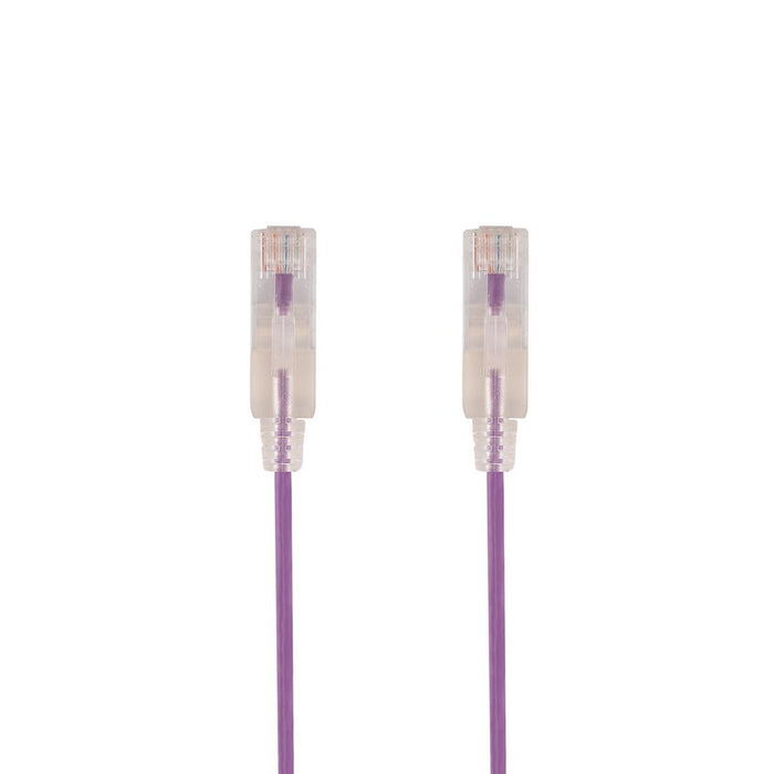 DYNAMIX 0.5m Cat6A 10G Purple Ultra-Slim Component Level UTP Patch Lead (30AWG)