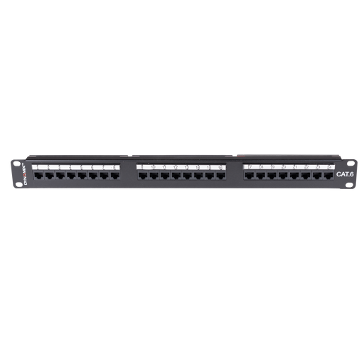 DYNAMIX 24 Port 19'' Cat6 UTP Patch Panel with plastic labelling kit. T568A & T5