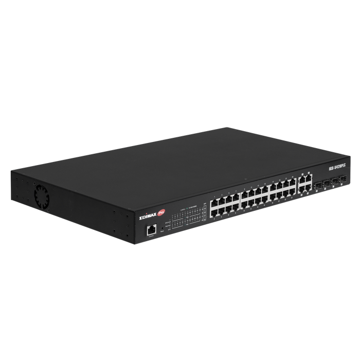 EDIMAX Industrial Surveillance VLAN 28-Port Gigabit PoE+ Web Smart Switch. 24 Gi