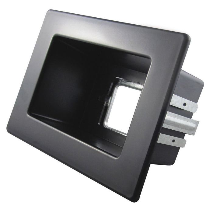 RECESSED Single Wall Box. Black Compatible with all Major Brands of Wall Outlets