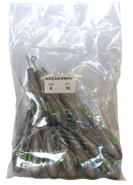 Breakaway Sinker Bulk Pack 6oz (10 per pack)