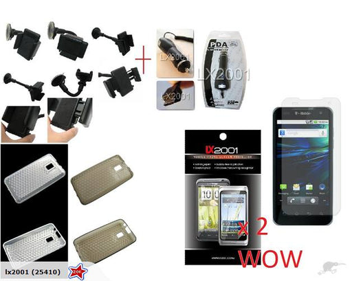 LG Optimus 2X P990 TPU Gel Case SP Car Charger Kit