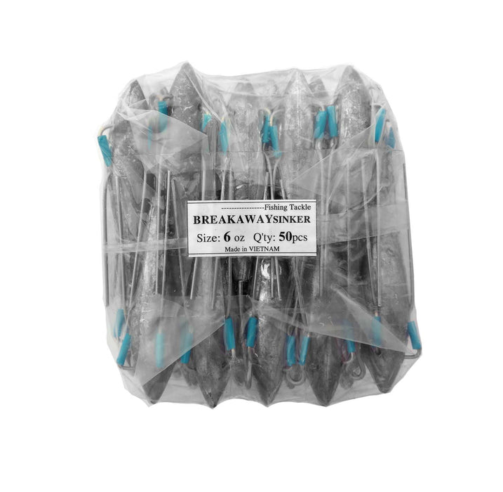 Breakaway Sinker 6oz Bulk (50 per pack)