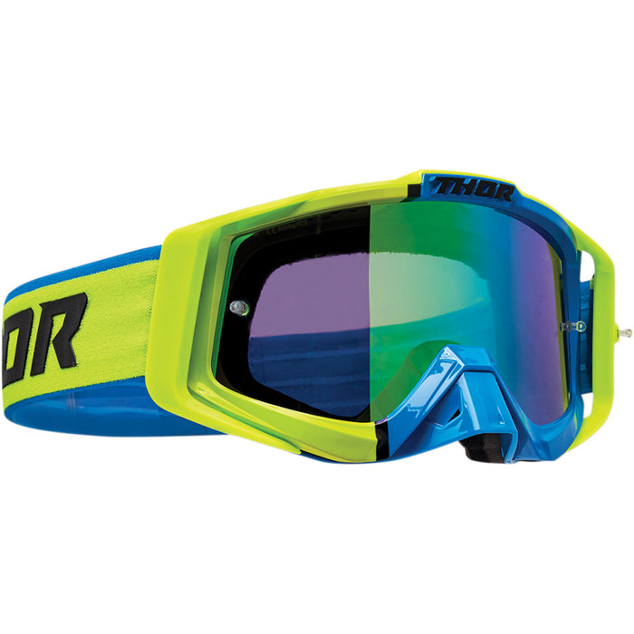 Thor Mx Goggles S23 Sniper Pro Divide Lime Blue Includes Spare Clear Lens ##