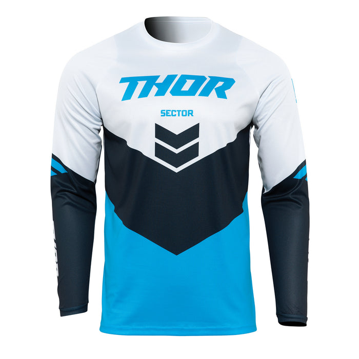 THOR MX JERSEY S22 SECTOR YOUTH CHEVRON BLUE/MIDNIGHT LARGE