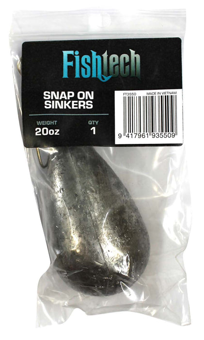 Fishtech Snap On Sinker 20oz (1 per pack)