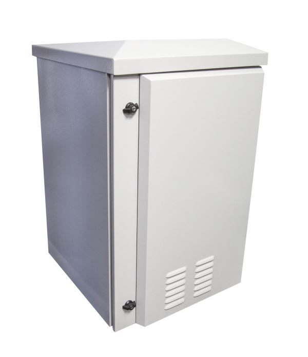 DYNAMIX 12RU Vented Outdoor Wall Mount Cabinet. Ext Dims 611x625x640 IP45 rated.