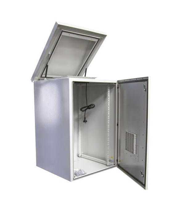 DYNAMIX 18RU Vented Outdoor Wall Mount Cabinet.Ext Dims 611x425x915 IP45 rated.