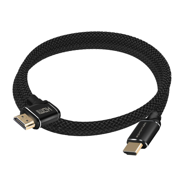 PROMATE 3m 4K HDMI right angle Cable. 24K Gold plated. High-Speed Ethernet. 3D s