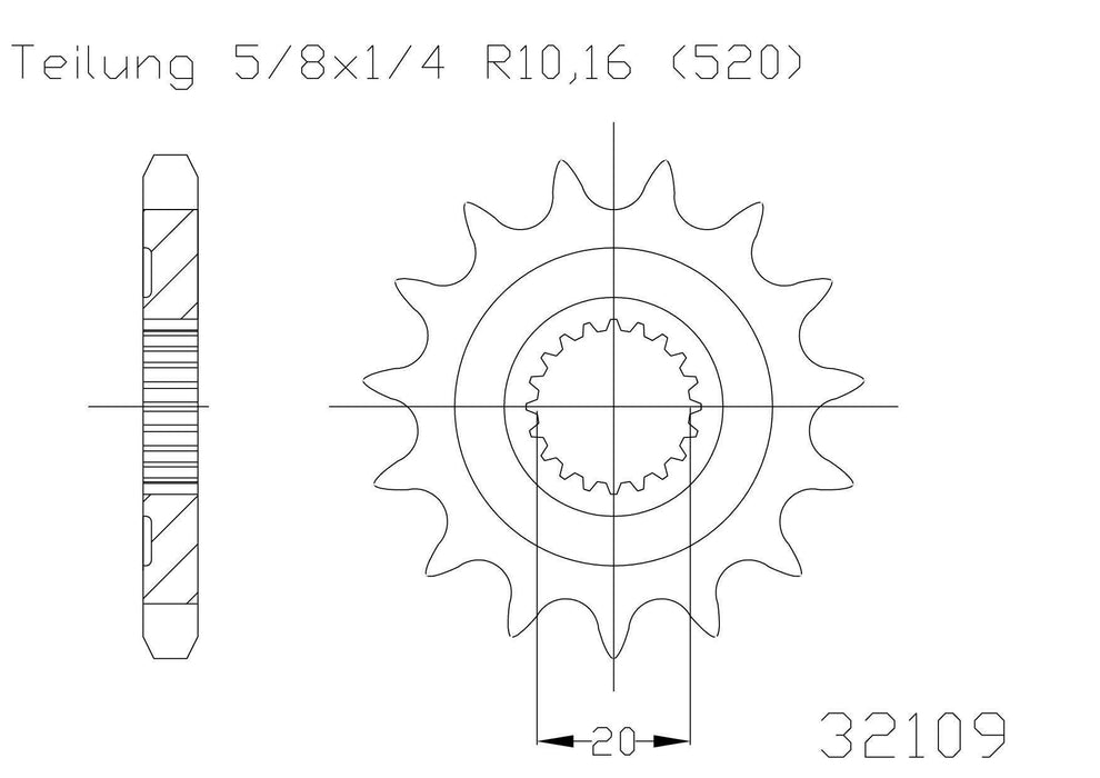 SPROCKET FRONT MOTO MASTER YZ125 YZ125X YZ250F YZ250FX WR250F WR250R EC250F EC300F EC450F 14T