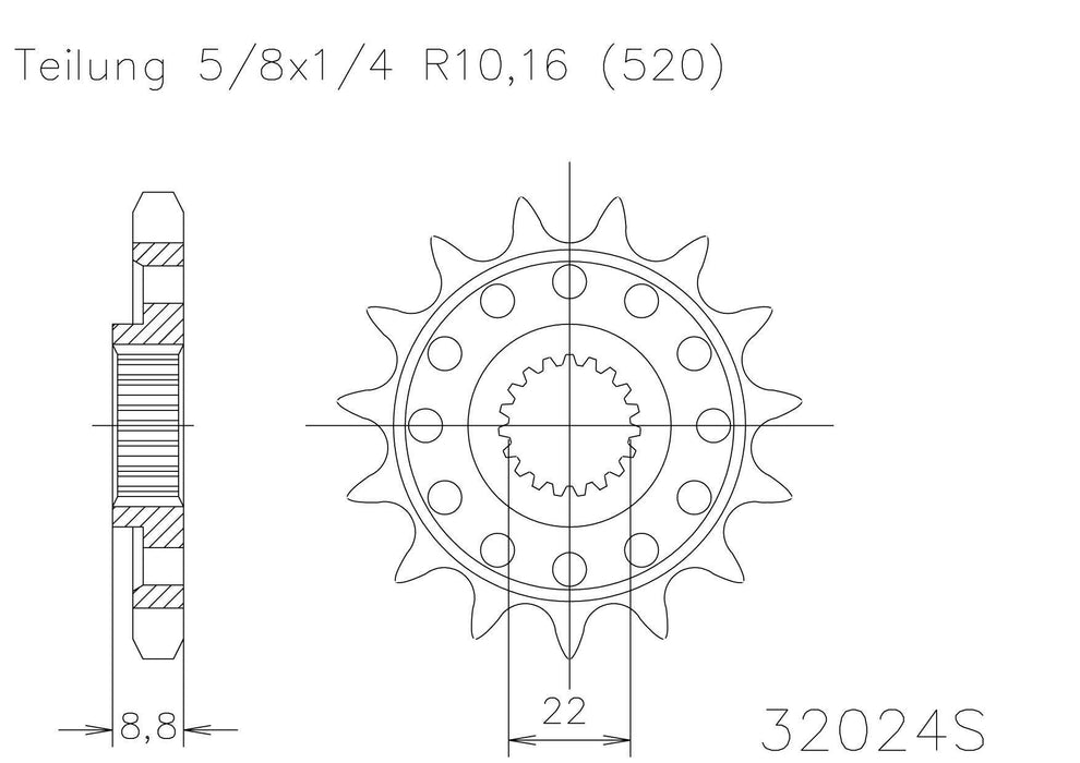 SPROCKET FRONT MOTO MASTER 12T BETA HUSABERG HUSQVARNA KTM