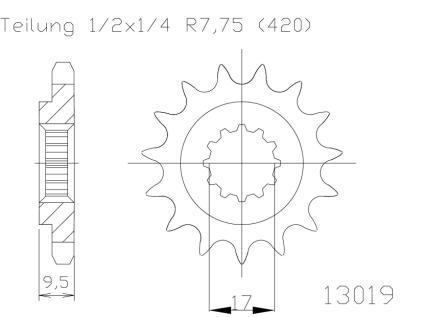 SPROCKET FRONT MOTO-MASTER KTM 60SX 98-01 65SX 98-19 HUSQVARNA CR65 12-14  TC65 17-20  12T