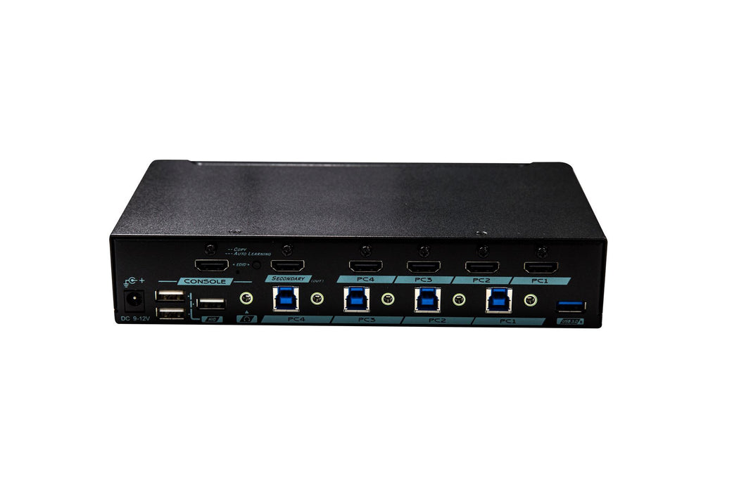 REXTRON 4 Port HDMI USB 3.0 4K UHD KVM Switch with Video Matrix Function. HDCP/E