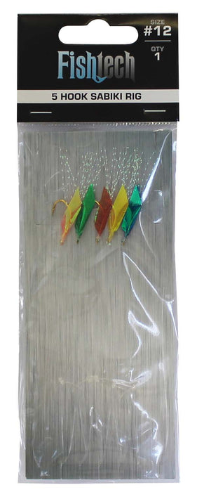 Fishtech 5 Hook Sabiki Rig - Size 12 (1 per pack)