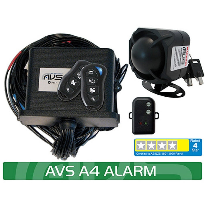 AVS A4 AS / NZS STANDARDS CERTIFIED ALARM / IMMOBILISER