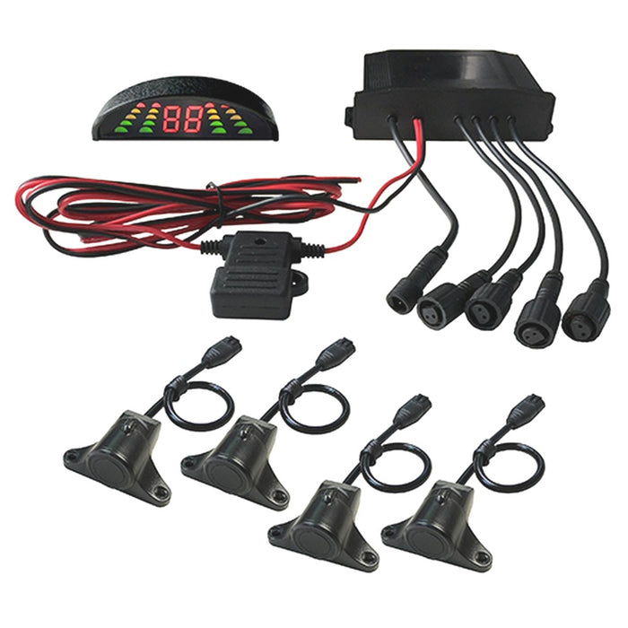 AVS HEAVY DUTY 4X WATERPROOF REAR SENSOR SET WITH BUZZER/DISPLAY