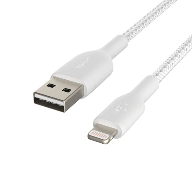 Belkin BOOST CHARGE Braided Lightning to USB-A Cable (1m / 3.3ft, White)