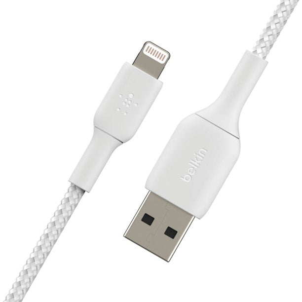 Belkin BOOST CHARGE Braided Lightning to USB-A Cable (1m / 3.3ft, White)