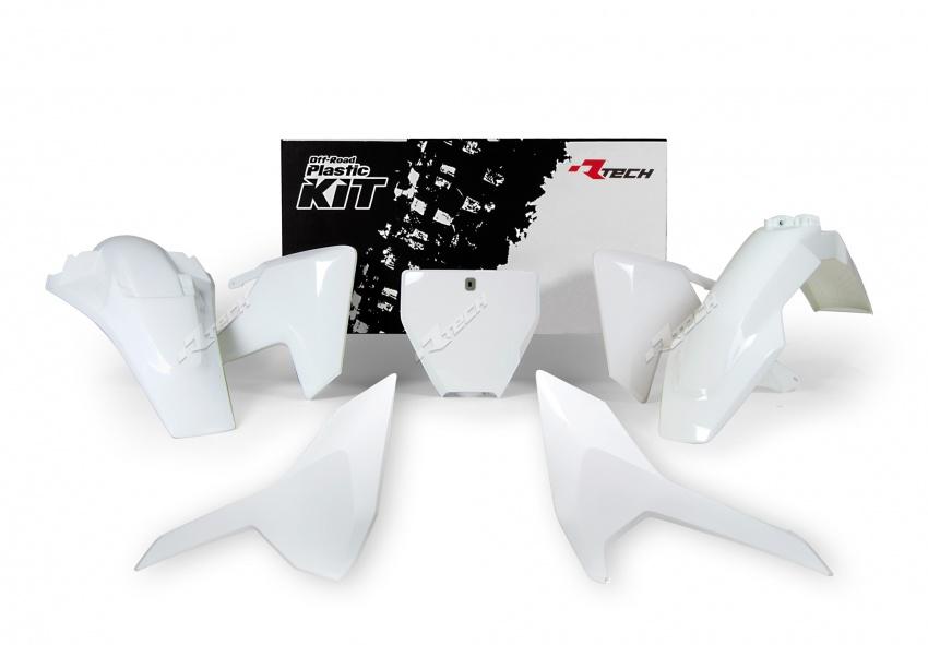 PLASTIC 5PC FRONT/REAR FENDERS SIDEPANEL &amp;RADIATOR SHROUD &amp;FRONT NUMBERPLATE HUSQVARNA WHITE