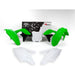 PLASTIC RTECH FRONT&amp;REARFENDERS SIDEPANELS RADIATOR SHROUDS FORK PROTECTORS FRONT NUMBERPLATE KX450F