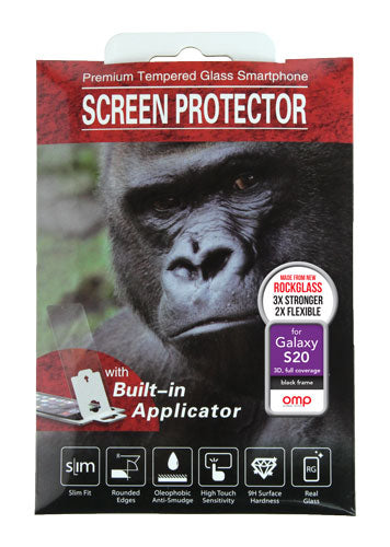 OMP Samsung Galaxy S20 Glass Screen Protector - Black Frame / Rim