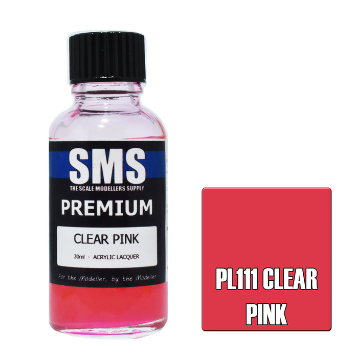 Air Brush paint 30ML PREMIUM CLEAR PINK  ACRYLIC lacquer SCALE MODELLERS SUPPLY