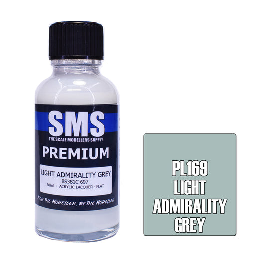 Air Brush paint 30ML PREMIUM LIGHT ADMIRALITY GREY ACRYLIC lacquer