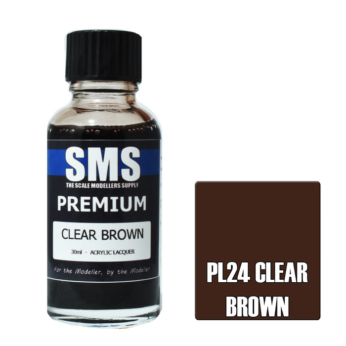 Air Brush paint 30ML PREMIUM CLEAR BROWN ACRYLIC lacquer SCALE MODELLERS SUPPLY