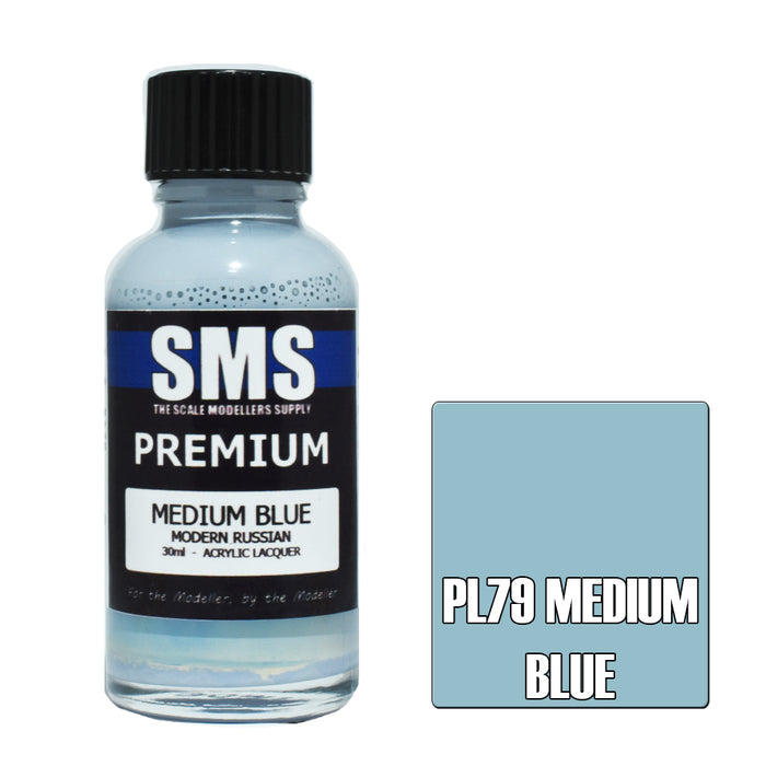 Air Brush paint 30ML PREMIUM MEDIUM BLUE ACRYLIC lacquer SCALE MODELLERS SUPPLY