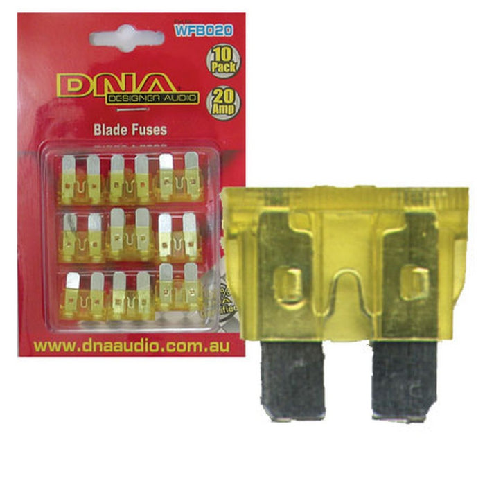 DNA BLADE FUSES STANDARD 20 AMP FUSE ATO (10 PACK)